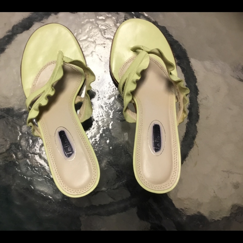 Talbots Leather Light Green Heels
